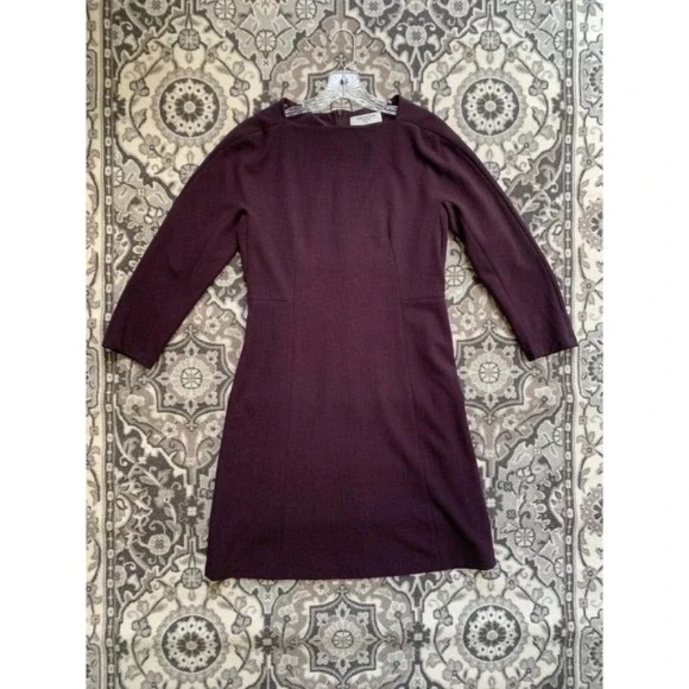 M.M. LAFLEUR Emily Dress SIZE 10 Purple Square Neck Sheath Minimalist Classic
